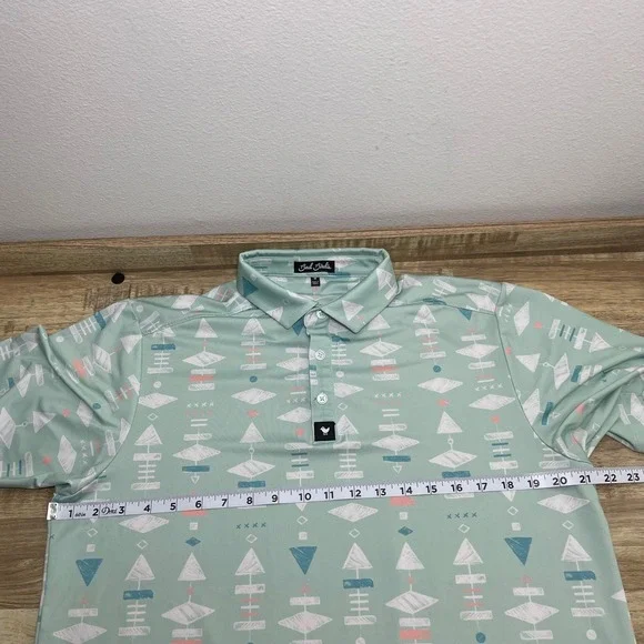 Bad Birdie Golf‎ Polo Shirt Mens Medium Novelty Print Golfing Athletic - Picture 5 of 6